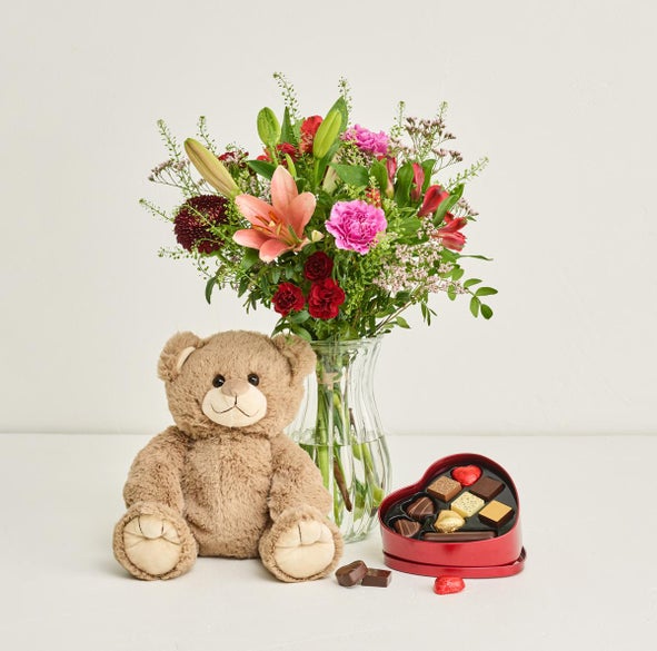 Den helt rigtige til Valentin med Bobo og chokoladehjerte